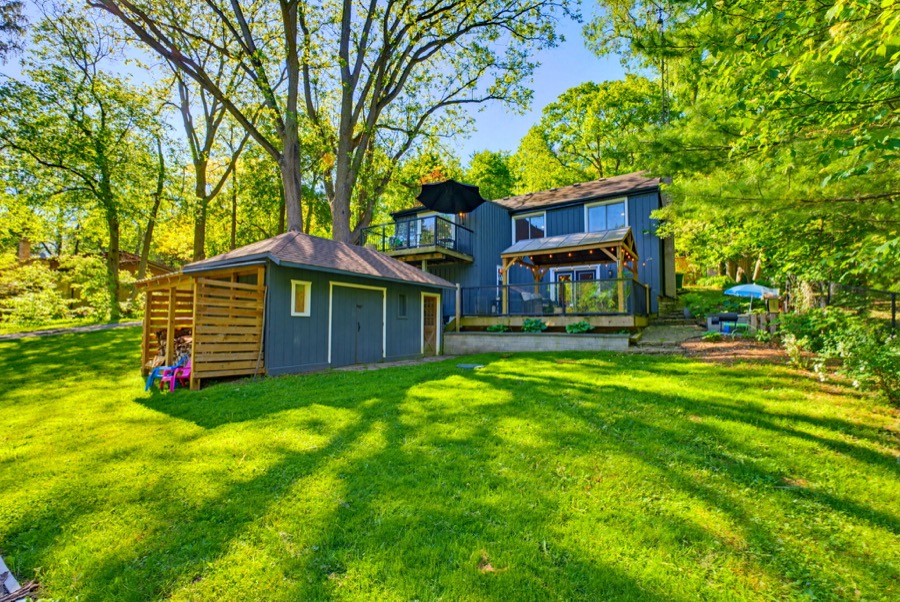 Rear deck and detached workshop